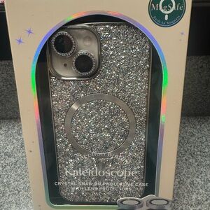 Silver Glitter Phone Case with Lens Protectors iPhone 15/14/13